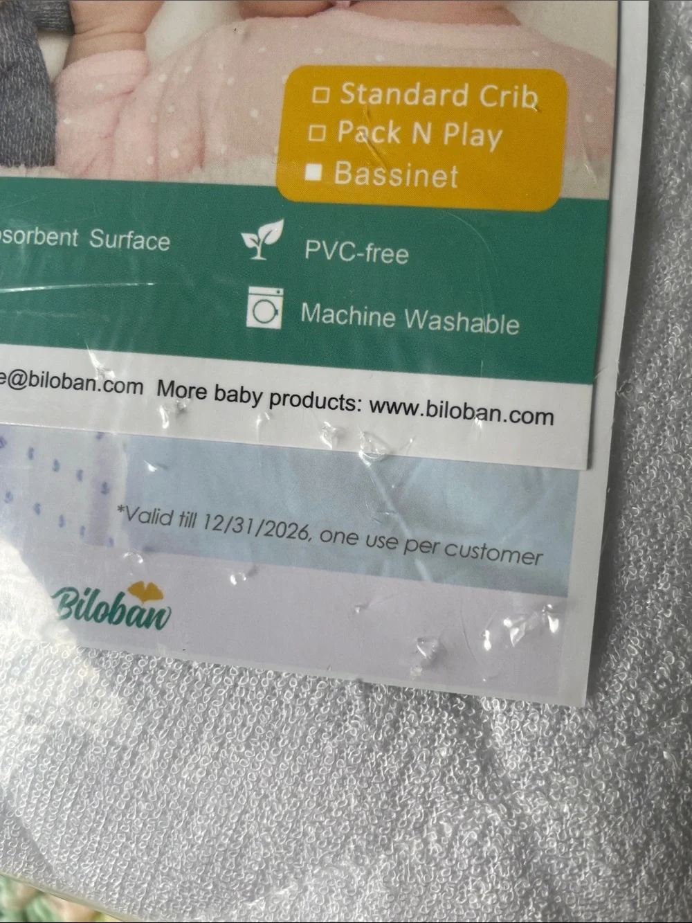White Waterproof Bassinet Mattress cover